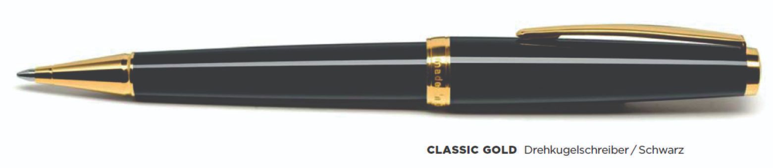 Cleo Pens CLASSIC GOLD Drehkugelschreiber Schwarz Ball pen Pen